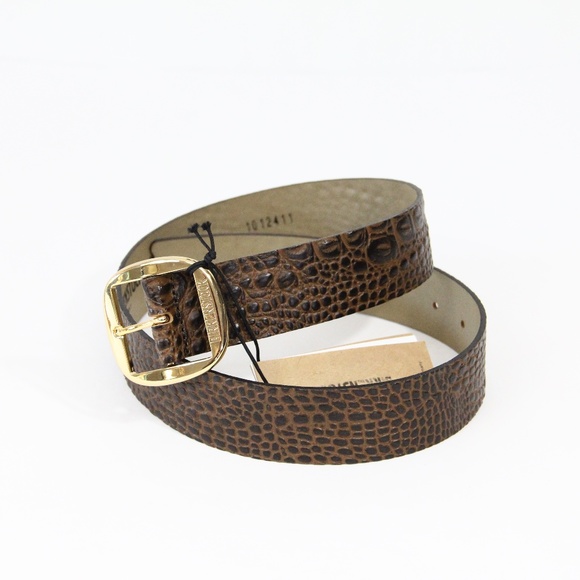 Birkenstock Brown Leather Belt NEW Women sz 32 Classic style gator main image 3